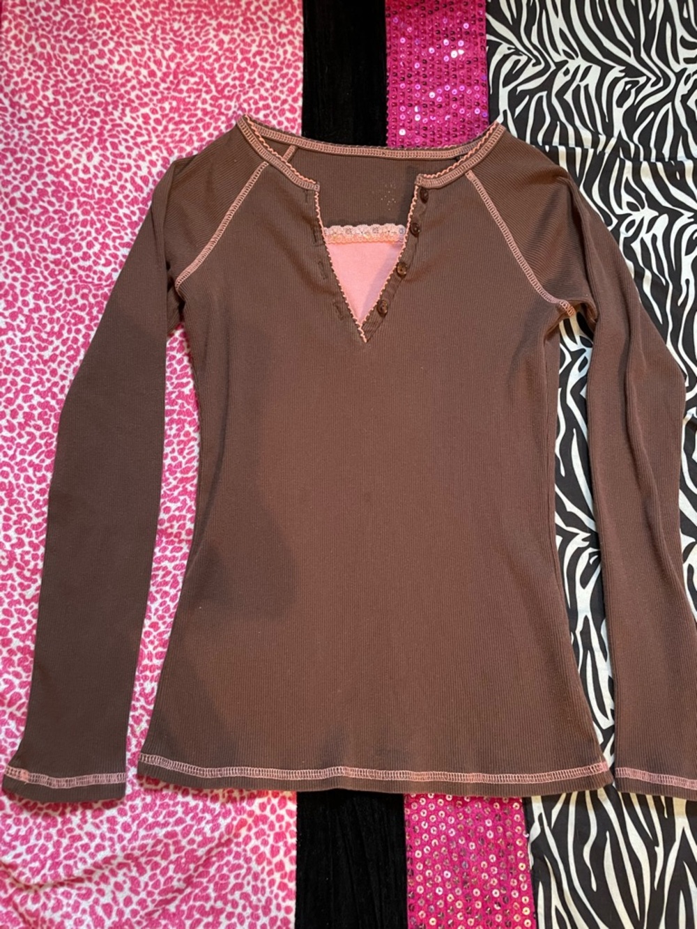 Neopolition button up with built in pink cami